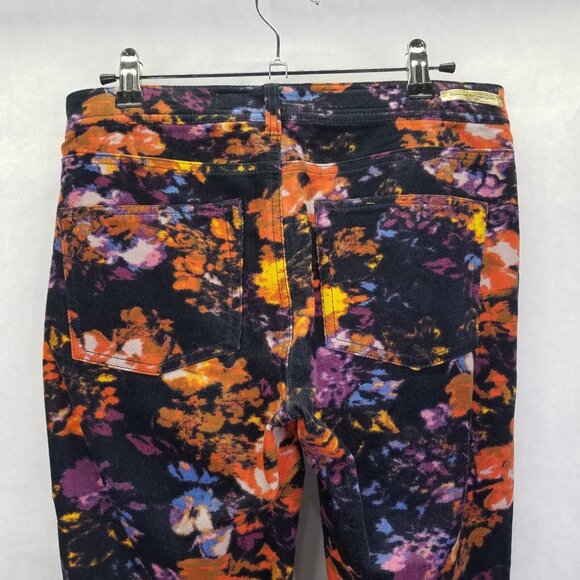 Pilcro Serif Corduroy Skinny Pants Women's 27 Floral Black Anthropologie Stretch - Picture 11 of 16